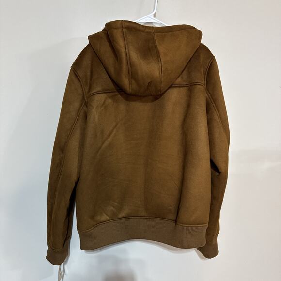 Levi's Mens Hooded Lined Sherpa Lined Midweight Faux Shearling Coat Sz Large Men - Picture 8 of 14